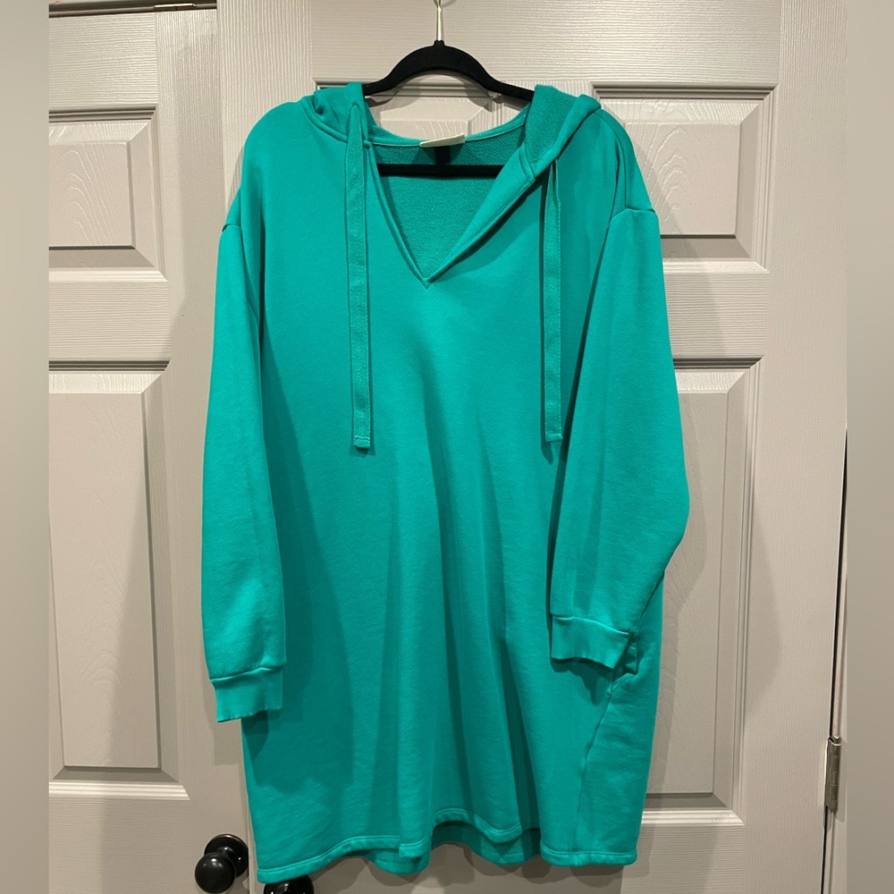 Long Sleeve Mini Fleece Tunic Dress